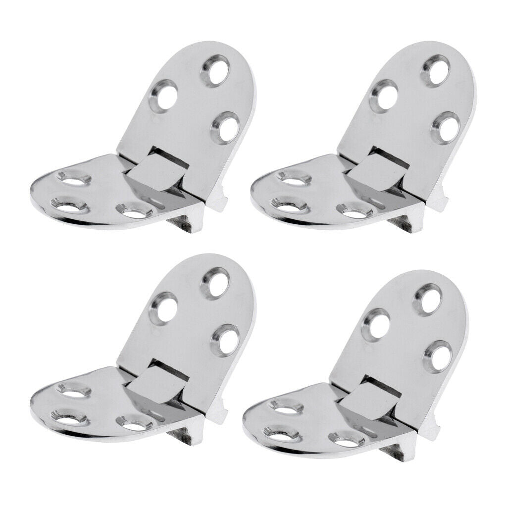 4pcs Polished 316 Stainless Steel Marine Boat Flush Strap Hinge Door Hinge
