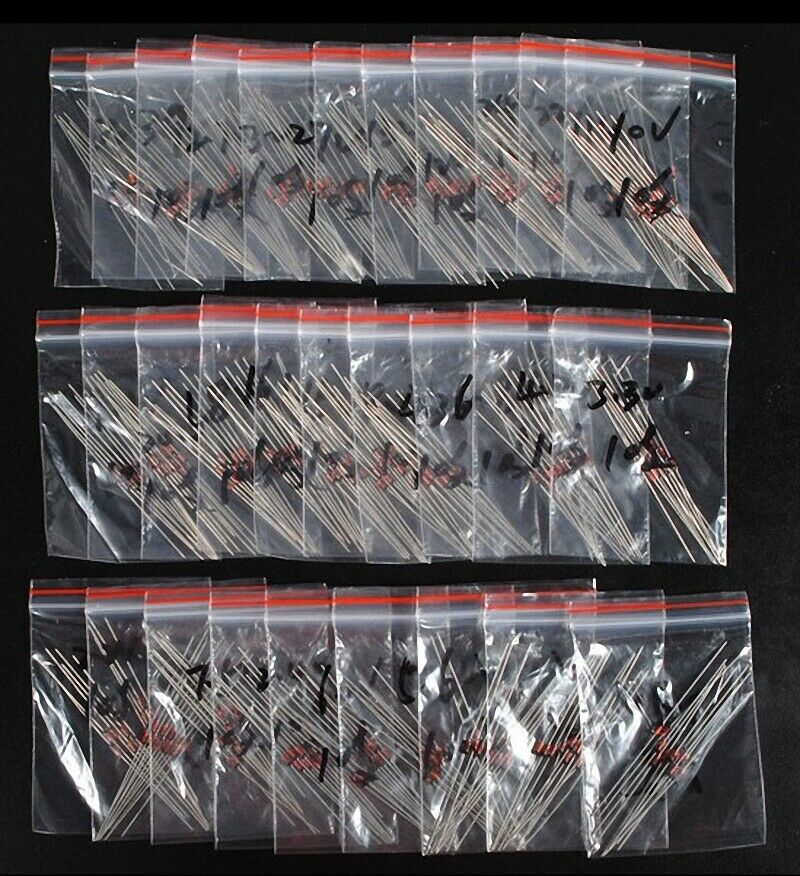 300Pcs 30 values 1/2W 0.5W 2V-39V Zener Diode Assortment Kit
