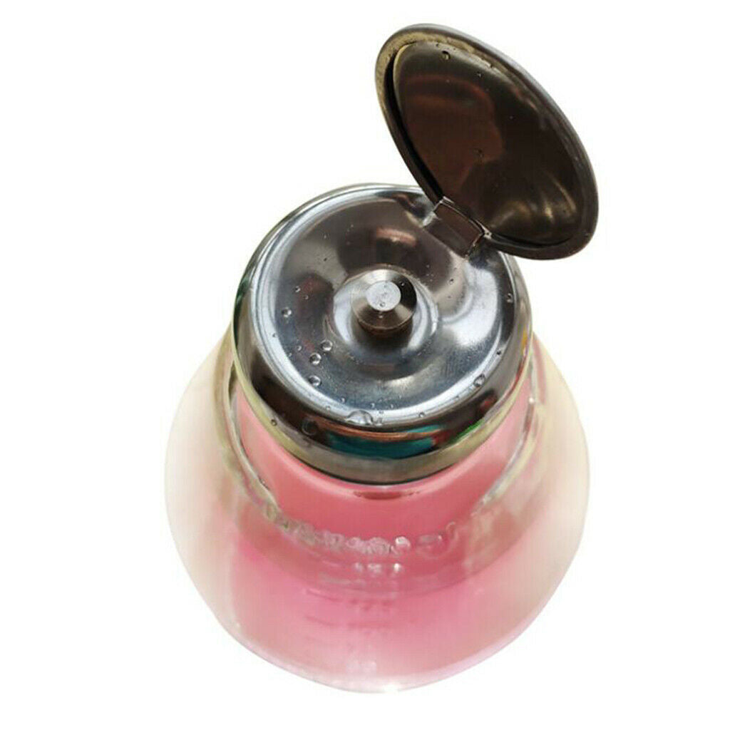 2pcs 180ml Empty Nail Polish Remover Pump Dispenser Push Down Press Bottle