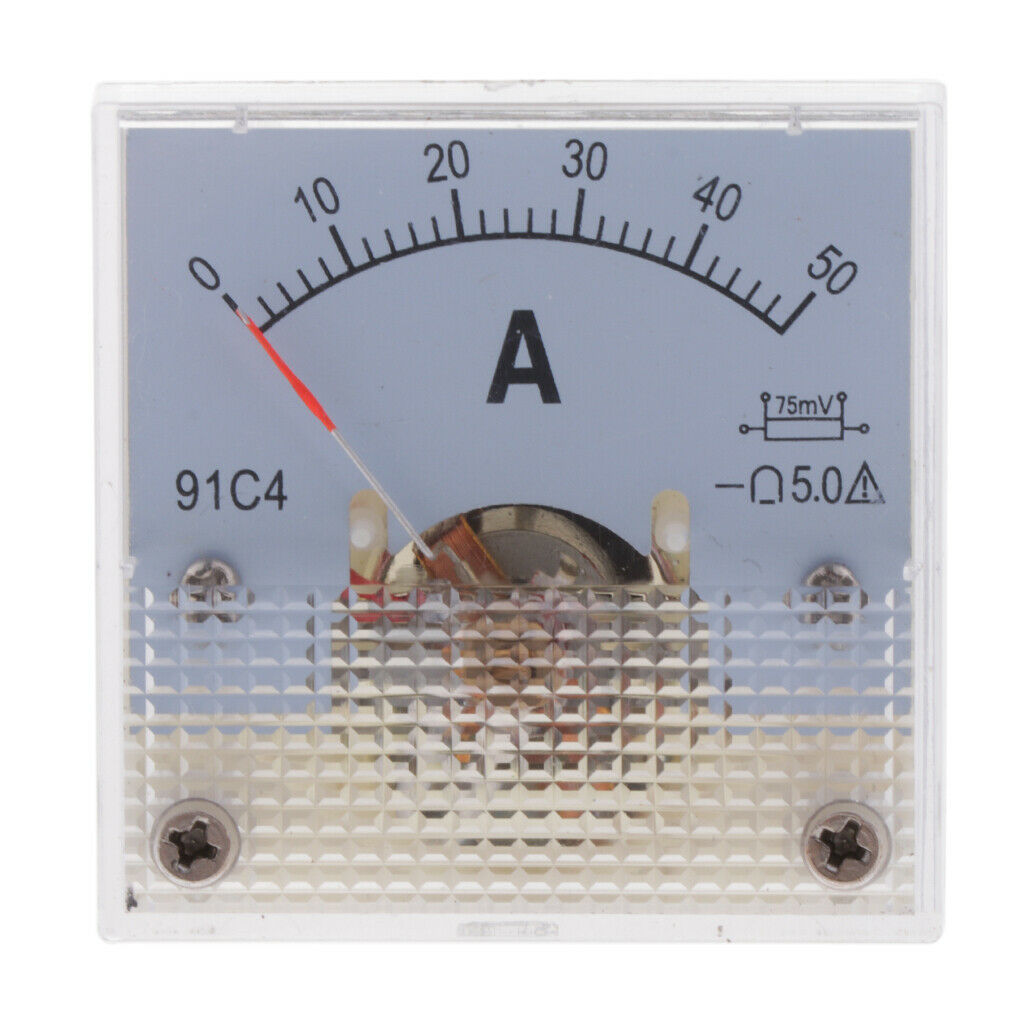 2 Pack Plastic Ammeter Analog Panel Meter Amp Meter Current Meter 75mV