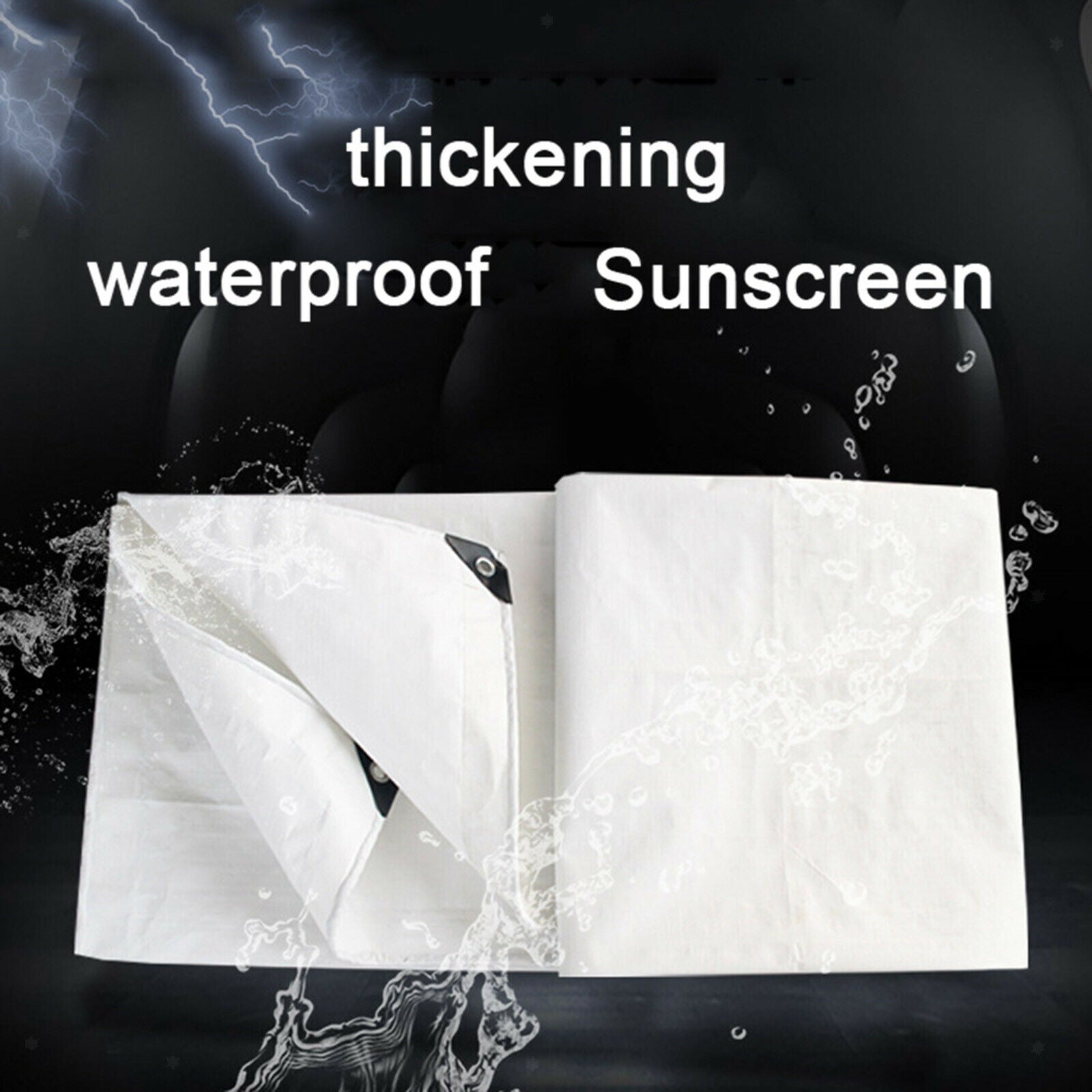 2x5m Heavy Duty White Waterproof Poly Tarp Cover Tarpaulin Professional