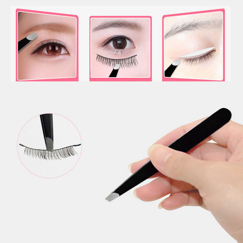 2021 Professional Stainless Steel Coated Tweezers Set Eyebrow Hair Pluckers - US