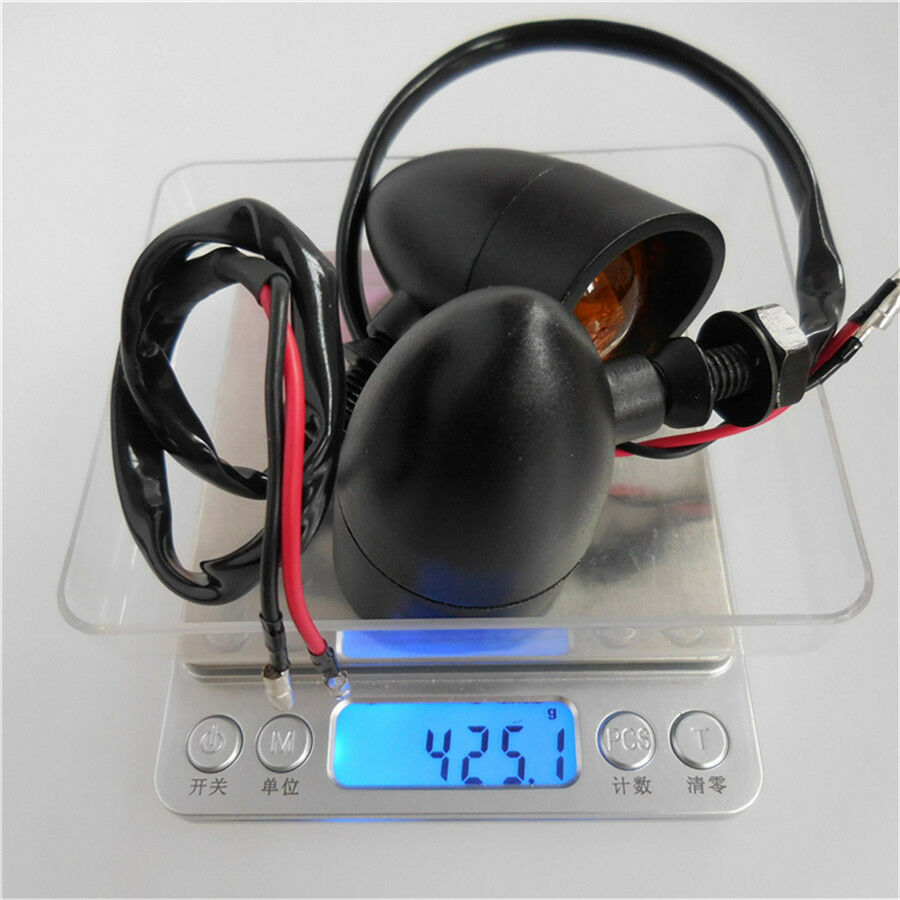 Motorcycle Turn Signal Light Amber LED Indicator For Cafe Racer Chopper Bobber