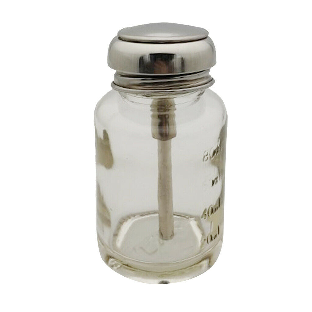 4 Pack 80ml Push Down Press Bottles Acetone Dispenser Container Leakproof