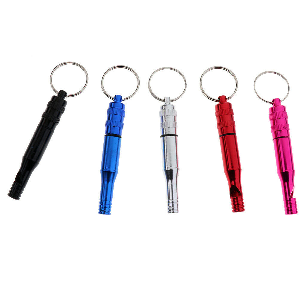 5pcs Aluminum Alloy Emergency Whistle for Outdoor Travel Camping Boating