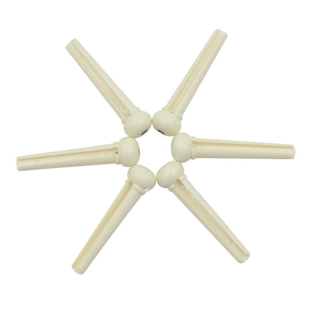 6 Pieces Wooden Guitar Replacement Bridge Pins 40 X  10 Mm
