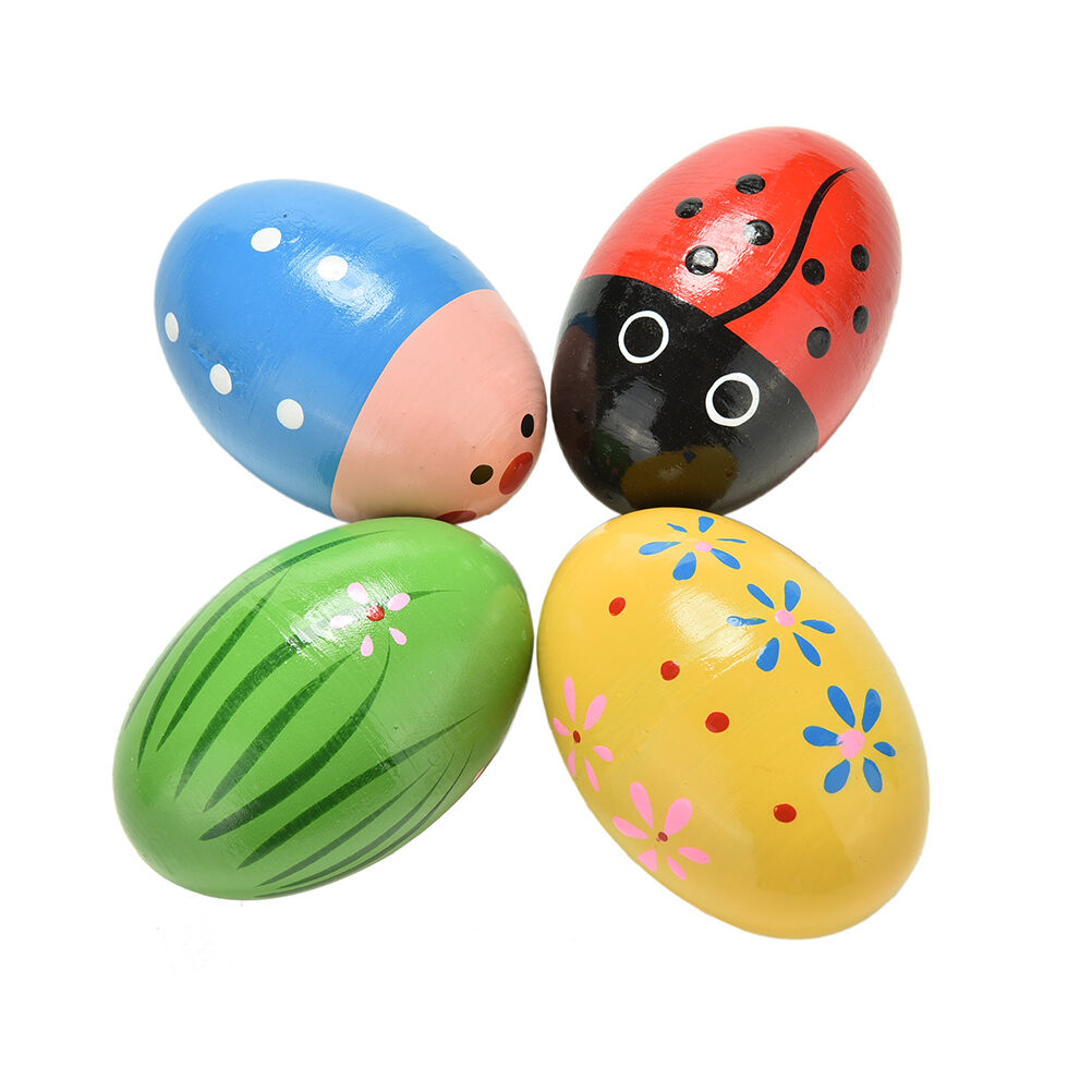 1 Pcs Wooden Sand Eggs Children Kids Baby Educational Instruments Musical .l8