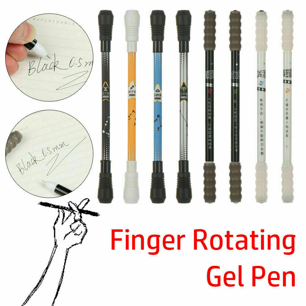 12 Constellation Non-Slip Coated Spinning Ballpoint Gaming Rolling Rotating Pen！