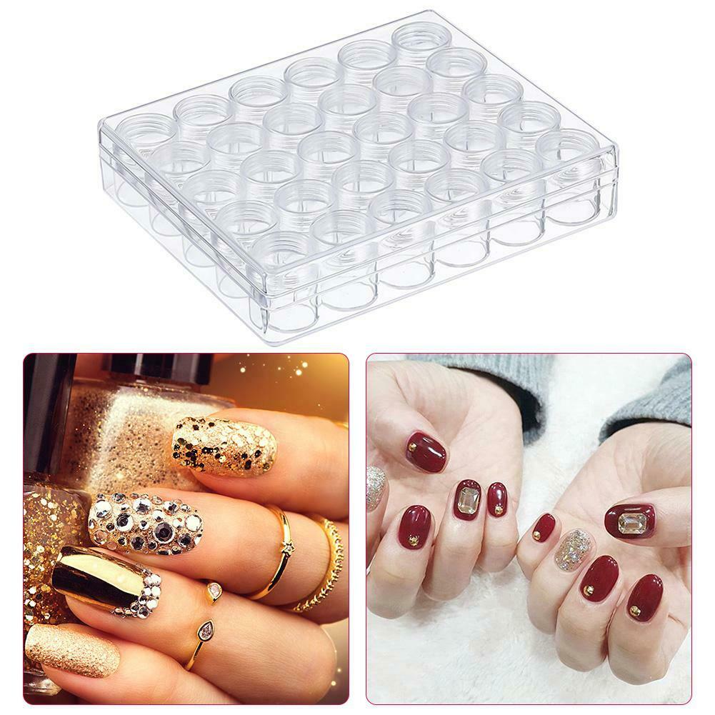 Clear Plastic Bead Jewelry Storage Containers with 30pcs Small Round Jars