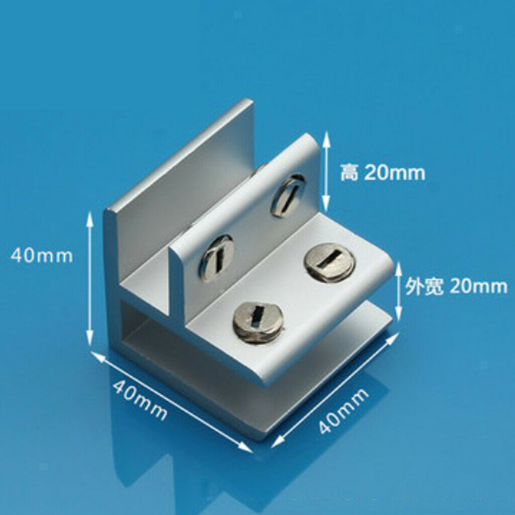 10xAdjustable Glass Clamp Clip Glass Bracket Holder 8-12mm No Drill 90Degree