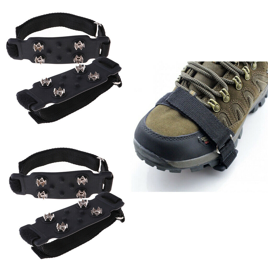2pcs 4 Teeth Mountaineering Ice Climbing Crampons Cold Wear Resistance Climbing