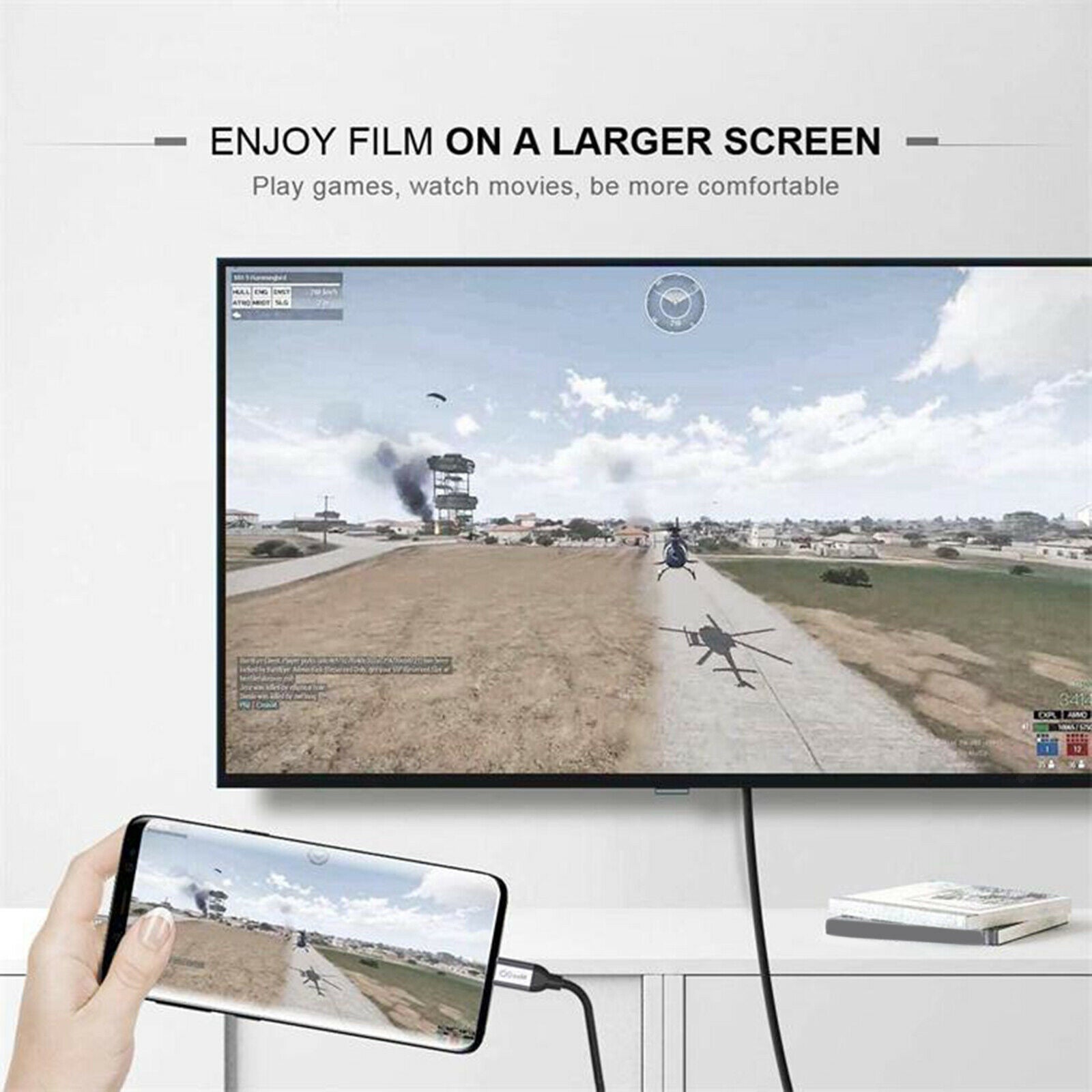 Type-C USB C to HDMI Adapter 4K Cable 4K@30Hz Compatible with MacBook Pro