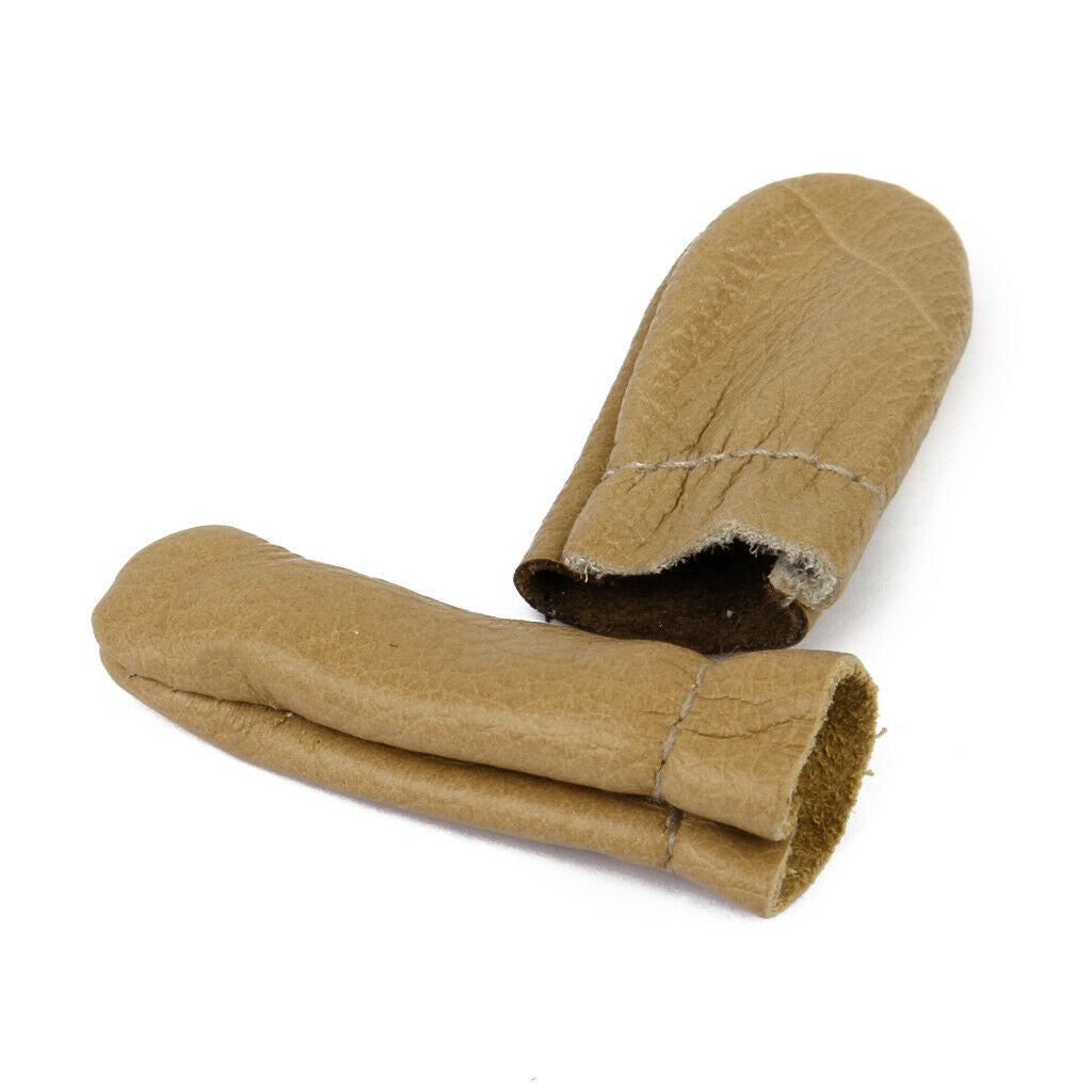 4Pcs Leather Finger Cots Covers Protection Sleeves Needle Pin Felting Tools