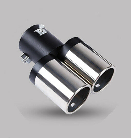 Durable Stainless Steel Car Muffler Exhaust Y-Pipe Dual Tail Tip Noise Reduction
