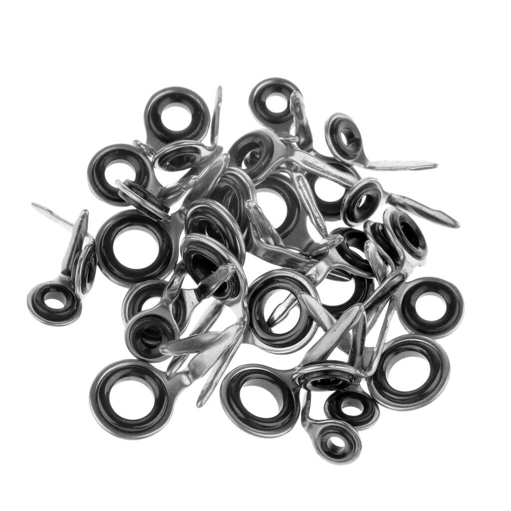 40Pcs Rod Guides Durable Eye Ring Raft Single Leg Guides Repair Mixed Size