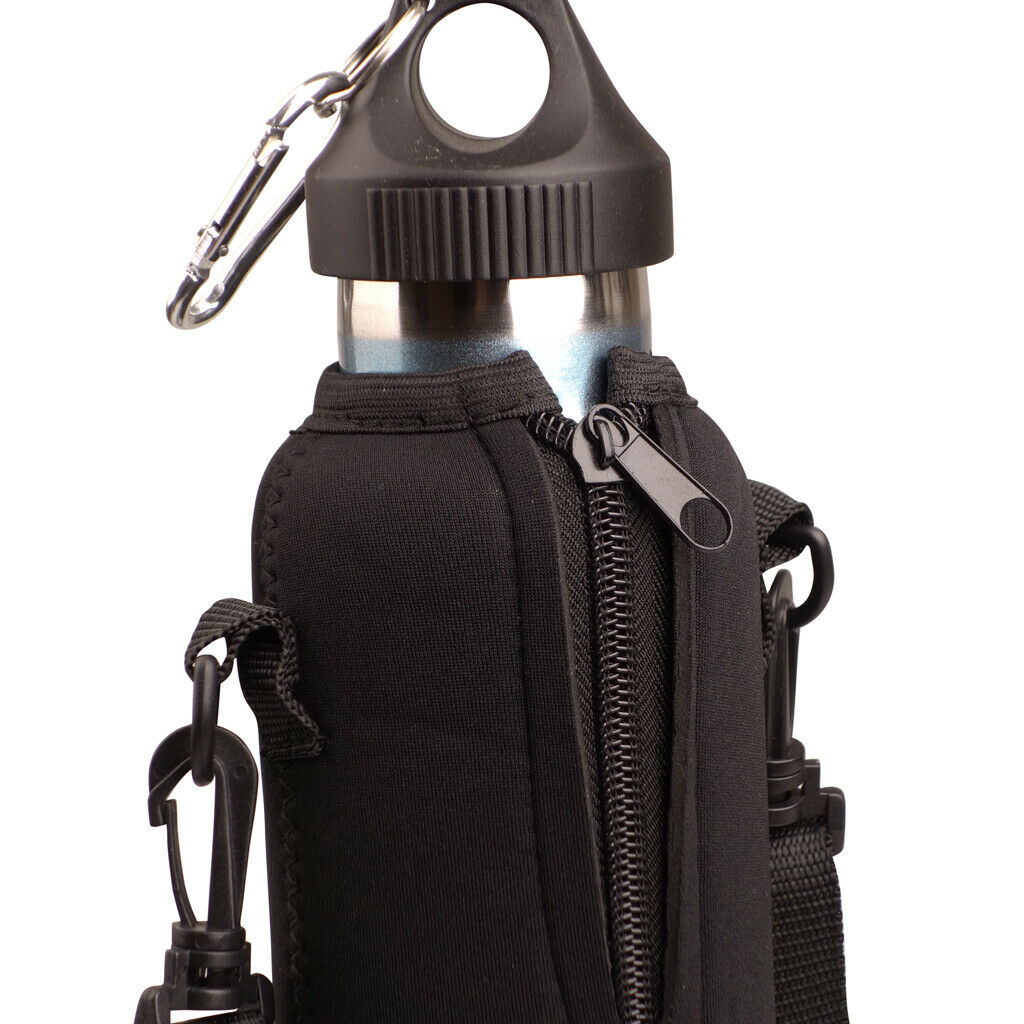 750ML Water Bottle Carrier Insulated Cover Case Bag Pouch Shoulder Black