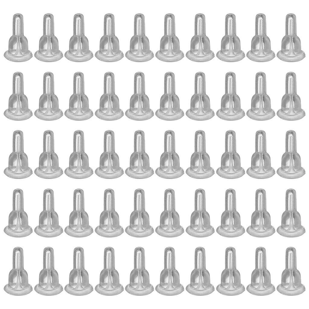 50Pcs Silicone Earring Backs Soft Clear Safety Back Holders Replacement