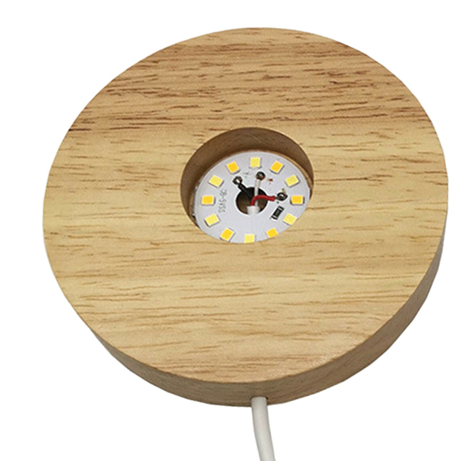 3 Colors Adjustable Wooden LED Light Display Base Stand for Crystal Ball