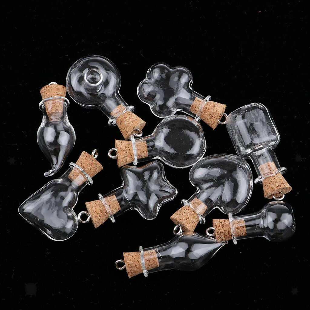 10pcs Clear Empty Glass Bottle Pendant Wish Bottles With Cork Bottles 2 #