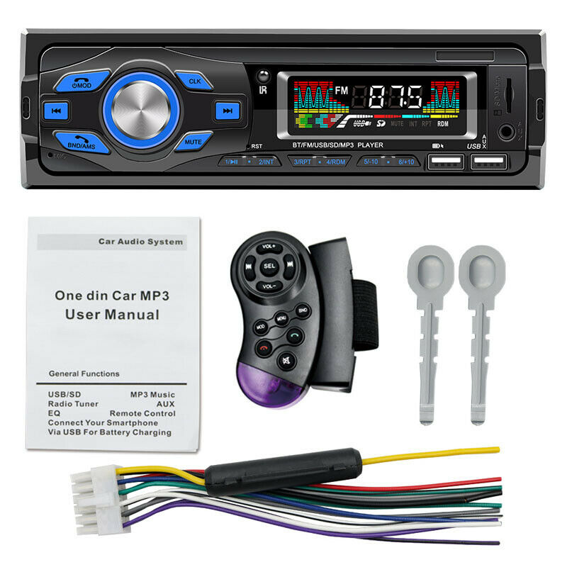 Car Radio MP3 Player Bluetooth Hands-Free Card U Disk USB Charger WMA/WAV/FLAC
