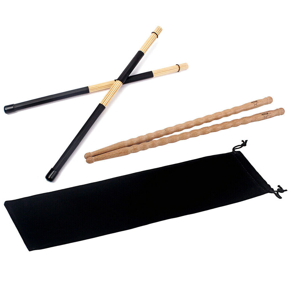 Wooden 5A Drumsticks & Rod Brush Sticks Drum Accessories Parts