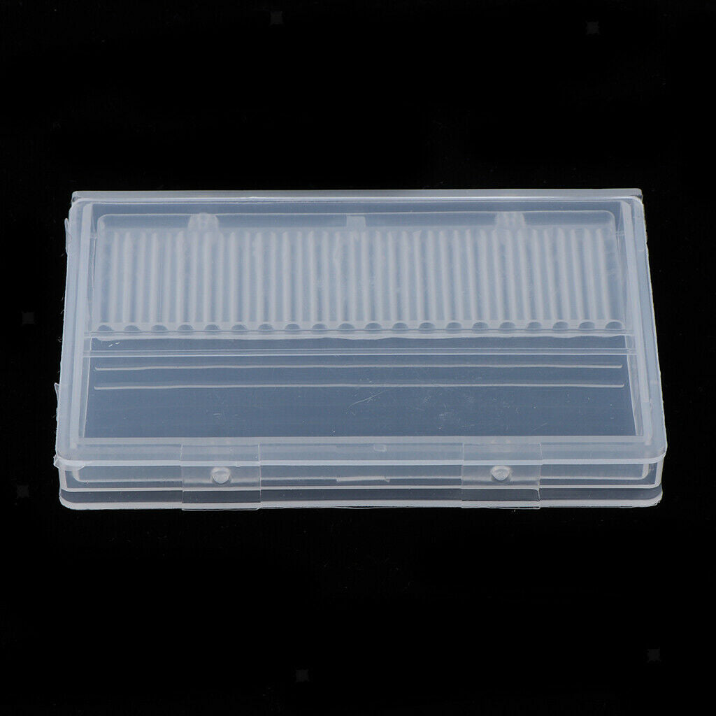 20 Holes Nail Drill Bits Holder Stand Organizer Case Manicure Display Box 2x