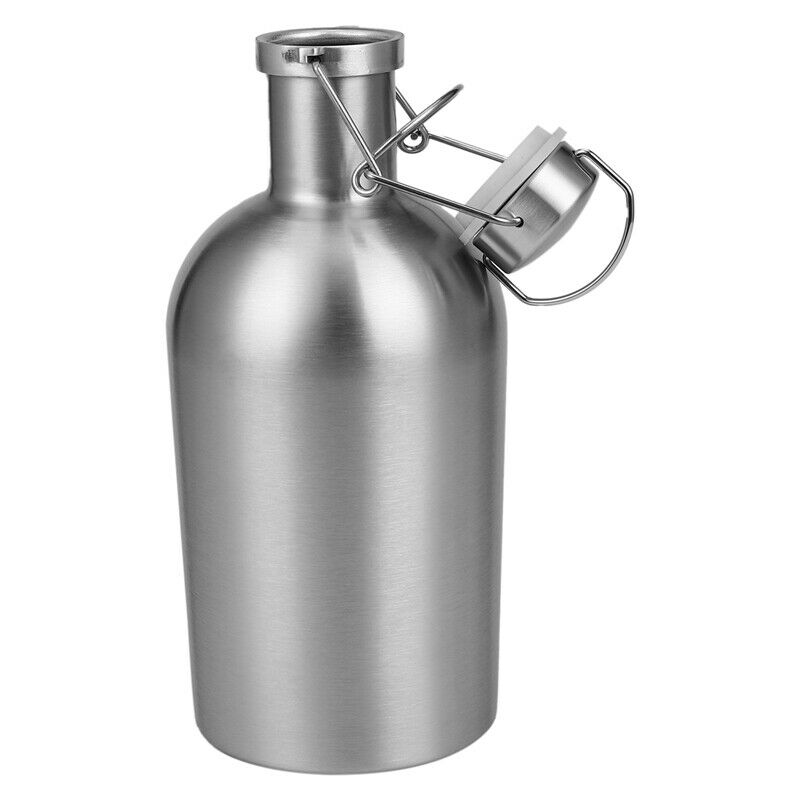 2L Stainless Steel Homebrew  Growler Secure Swing Top Lid Big Capacity  BottleE5