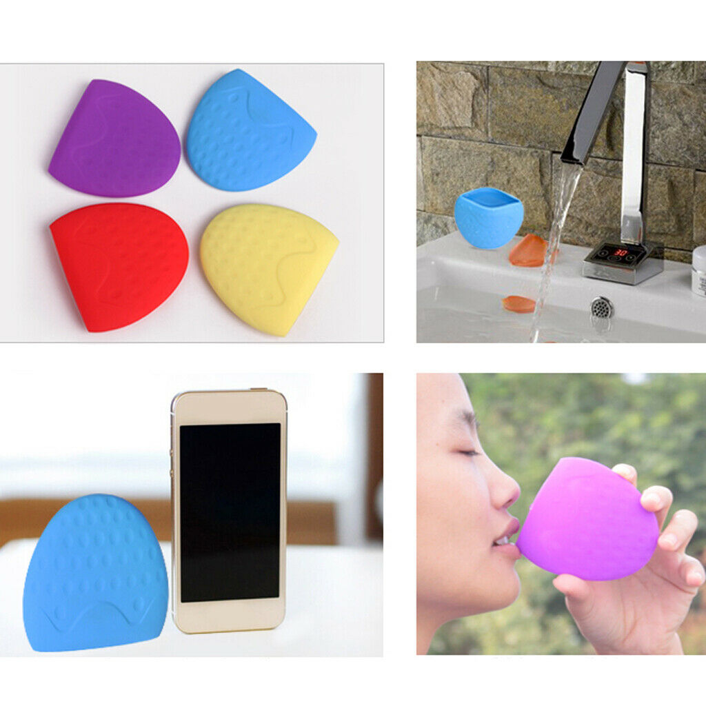 2X Silicone Cup Portable Water Cup for Outdoor Travel Camping Accessory Yellow