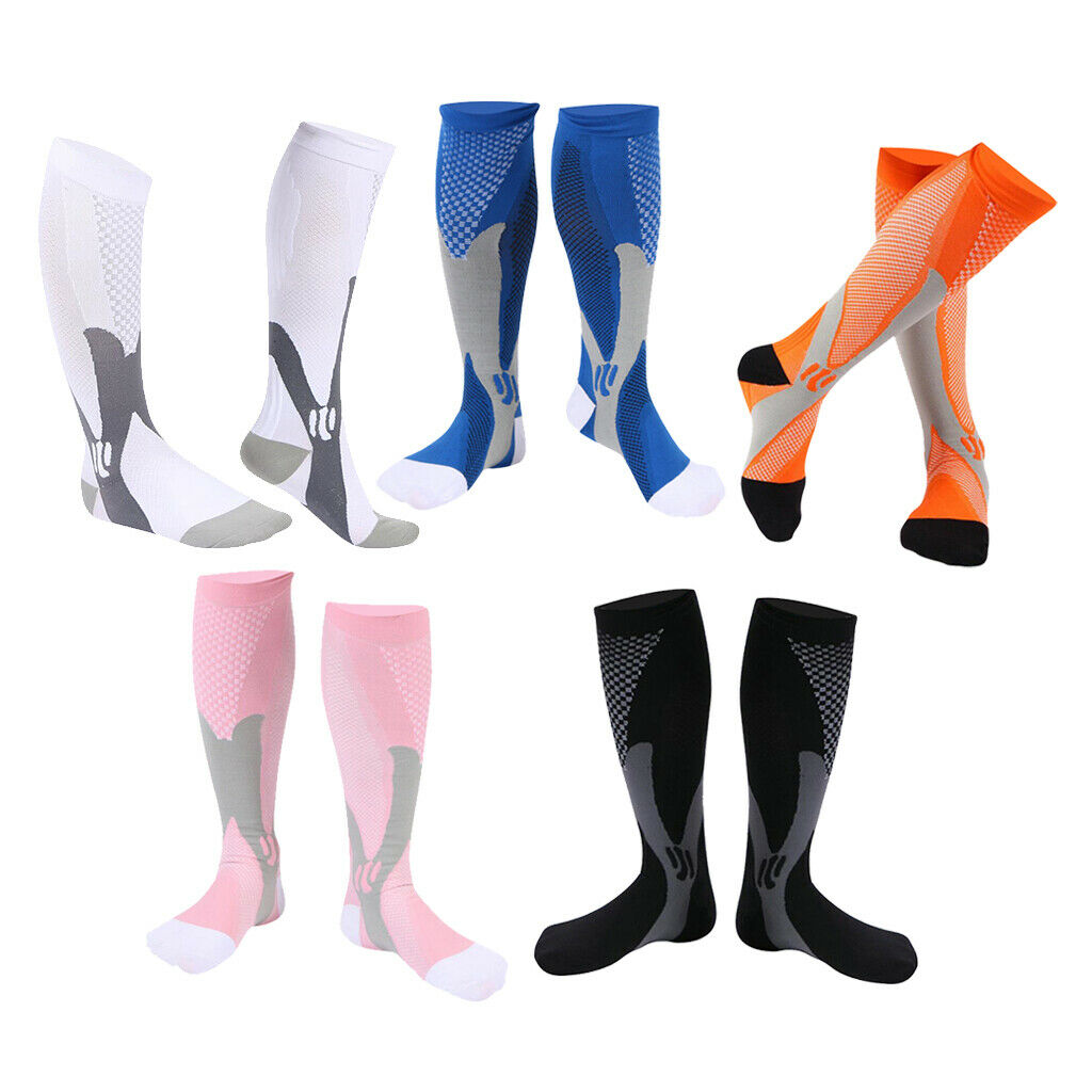 5 Pairs Sports Travel Compression Socks Anti Fatigue Support Stockings