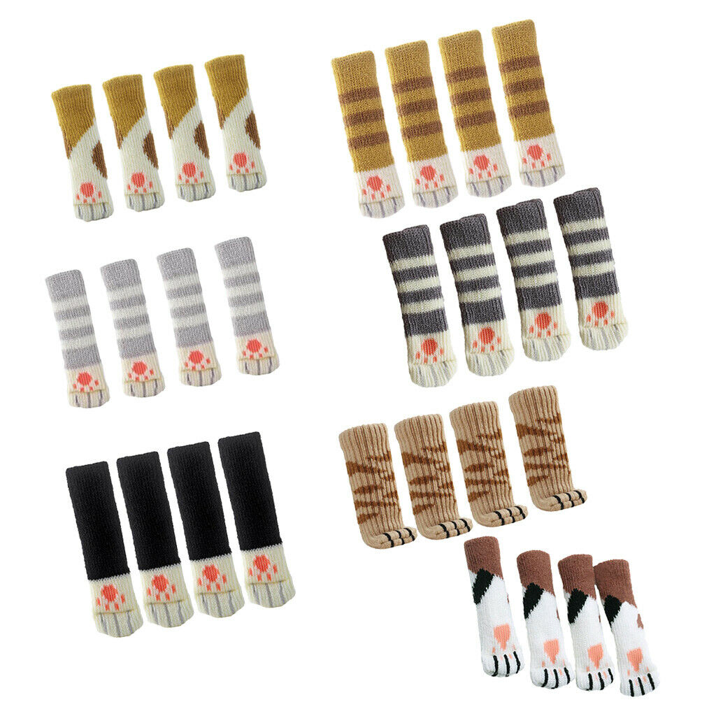 12PCS 3.5x11cm Furniture Feet Caps Covers/Knitted Chair Leg Socks  Style_1