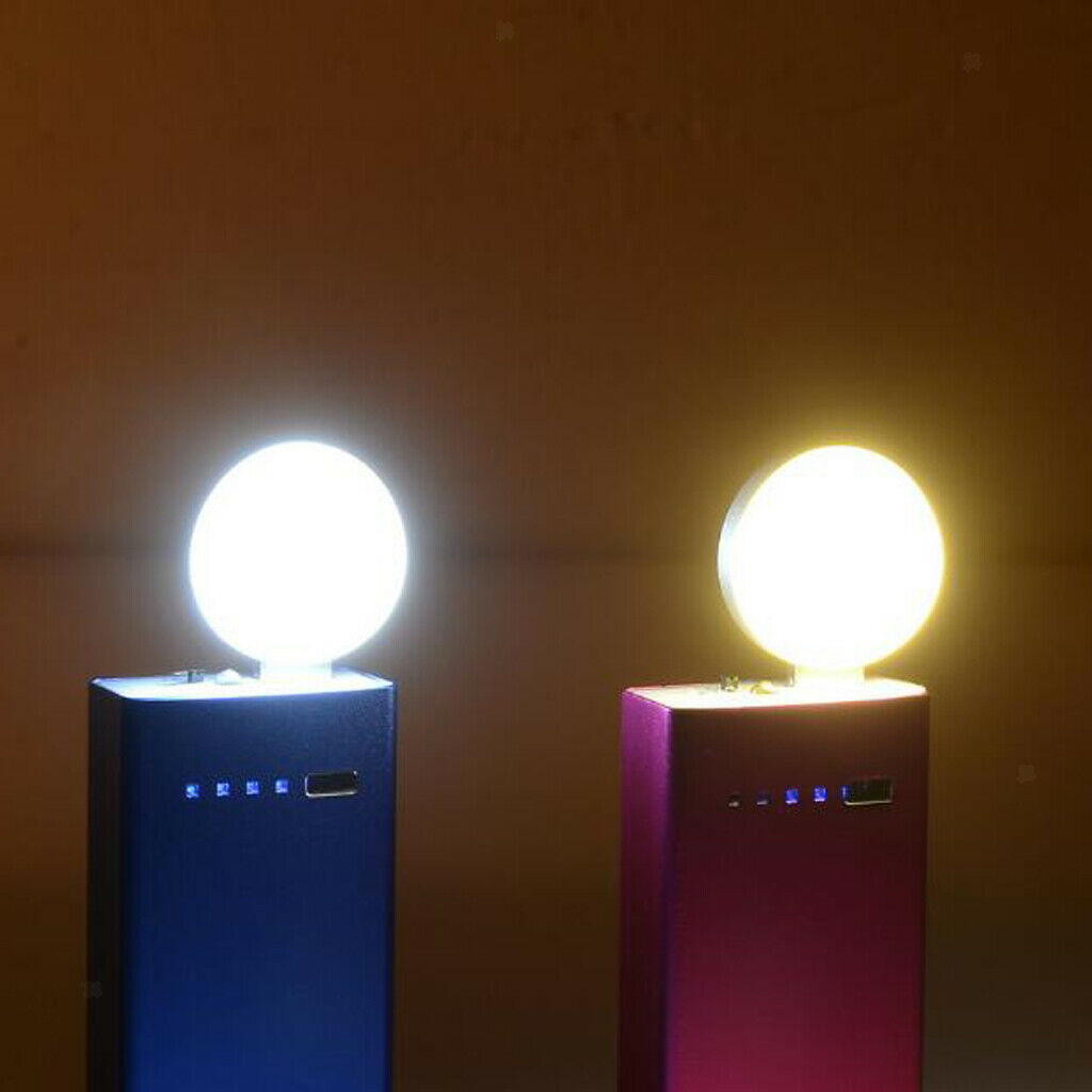 USB LED Rounded Night Lamp for Bedroom Table Tent Reading White Color
