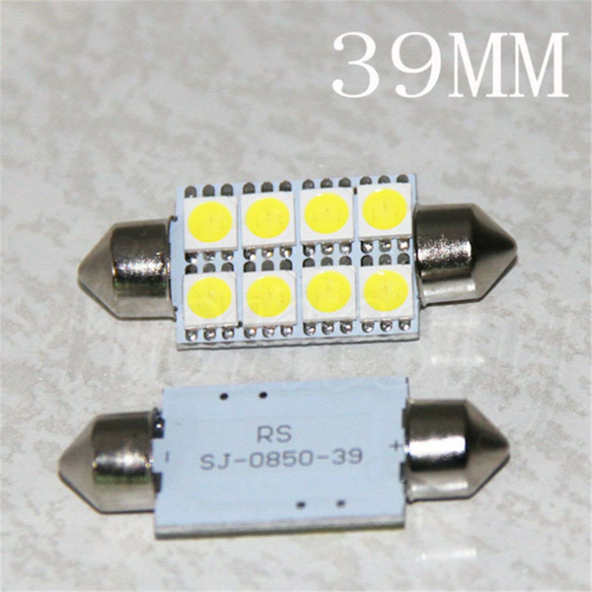 10X 39MM 5050 8SMD Festoon Wedge Dome Auto Car Interior LED Light Bulb White