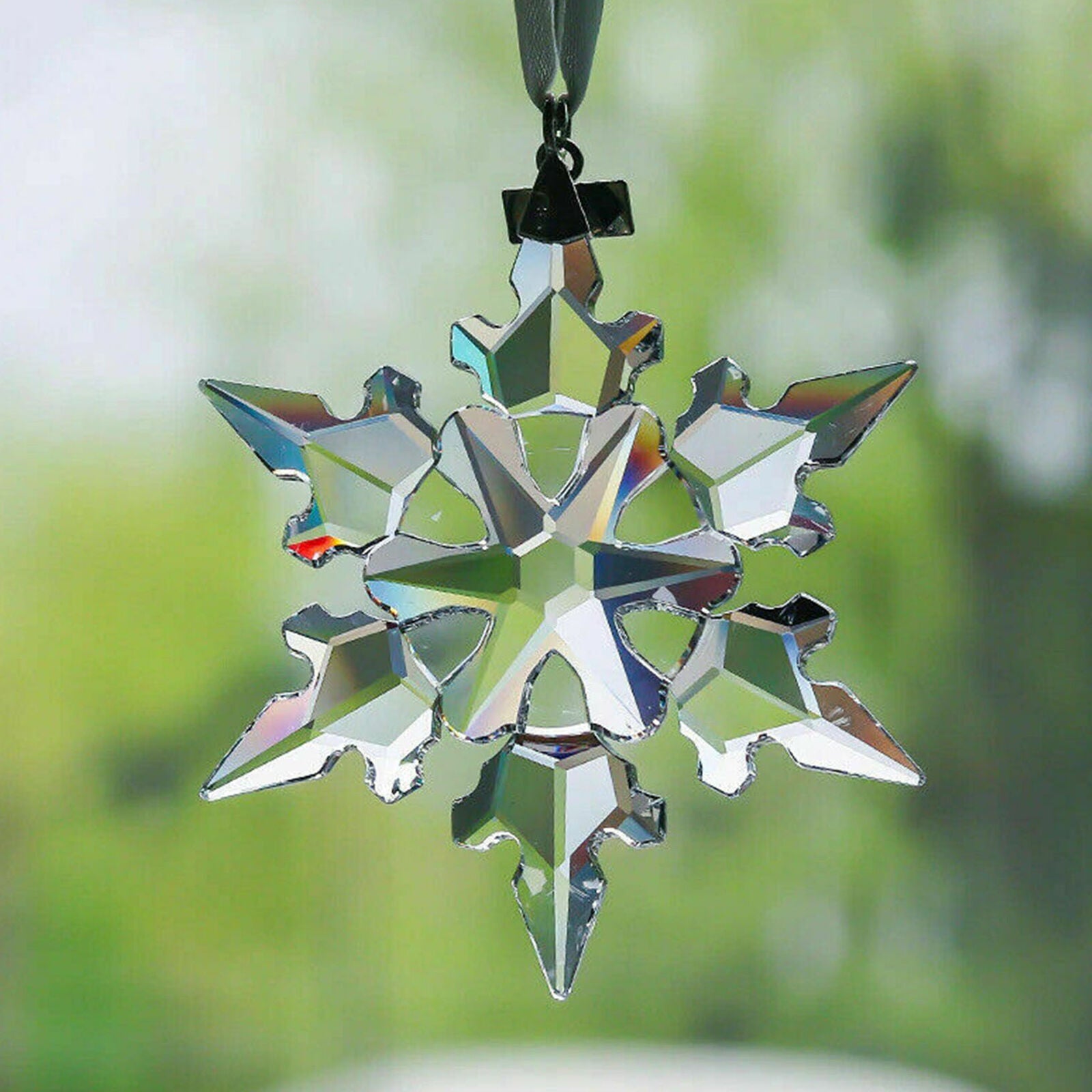 Crystal Large Annual Edition Christmas Ornament Snowflake clear Car Pendant