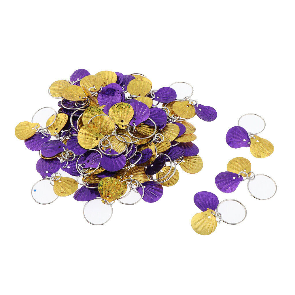 50pc Hair Pendant Circlet Set For Braid DIY Hairstyle Purple+Golden