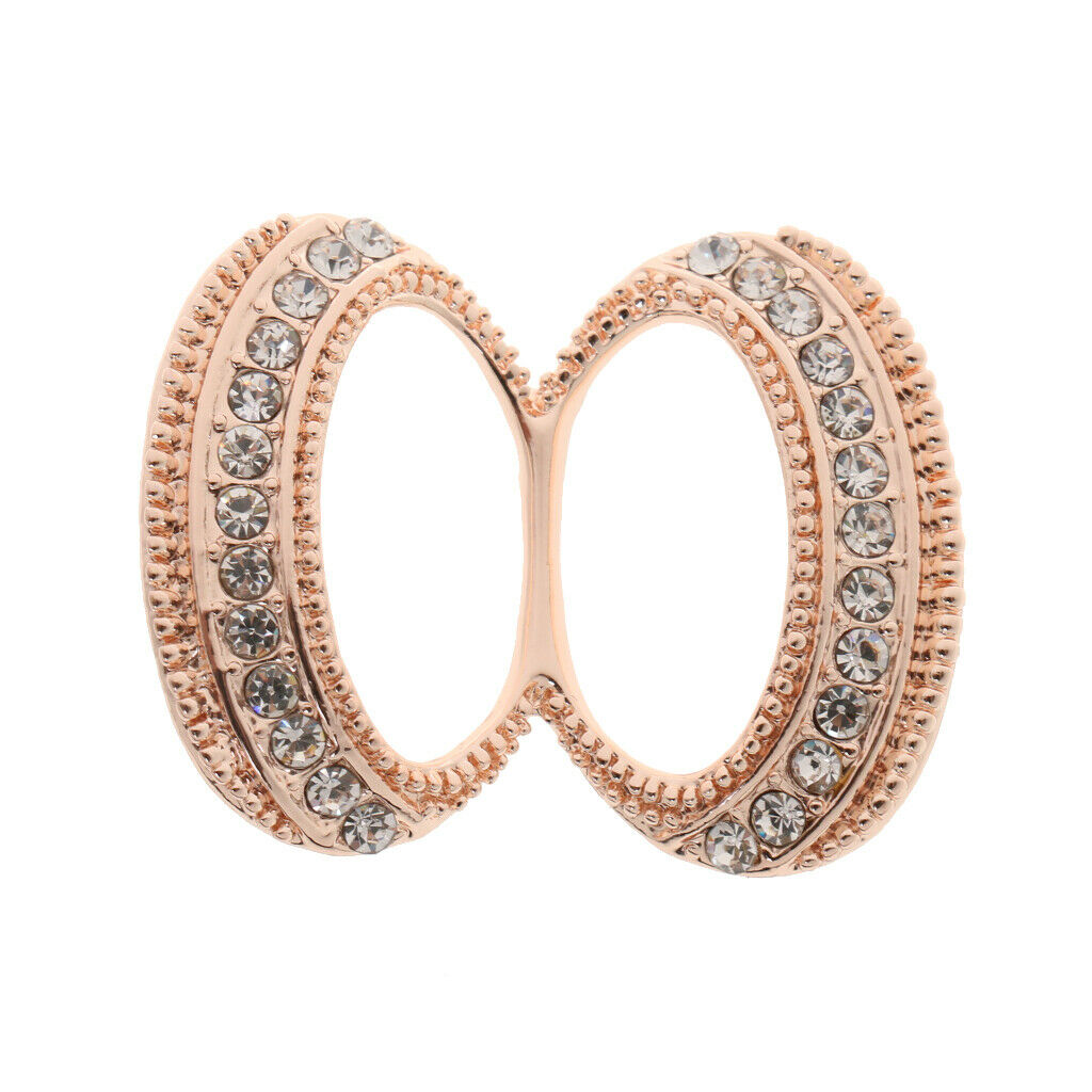 2pcs Crystal Oval Scarf Ring Elegant Simple Design Metal Scarf Jewelry Gift