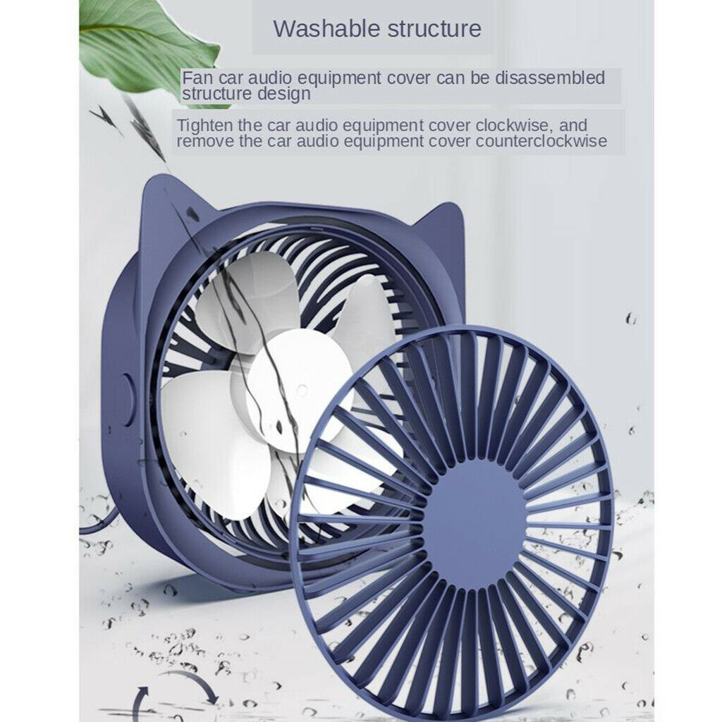 Mini Quiet USB Fan Desktop Portable 360 Degree Rotation Electric Fan White