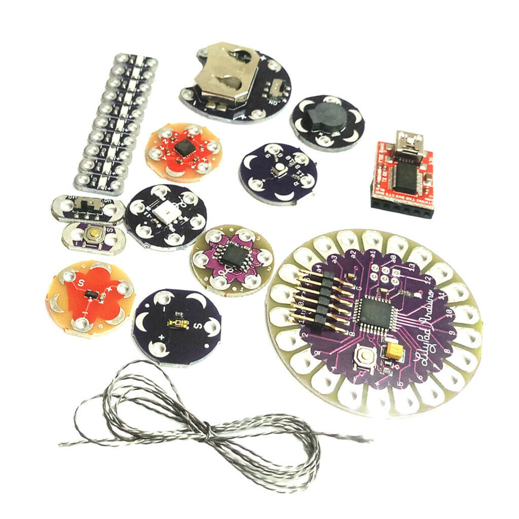 Lilypad  Kit Wearable Sewable Led Suite ATmega328P Temp Sensor Buzzer