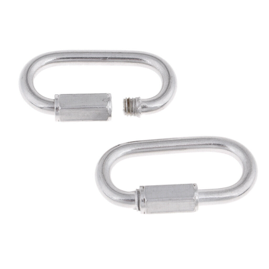 2 Pack Scuba Dive Stainless Steel Quick Link Clip Climb Carabiner Connector