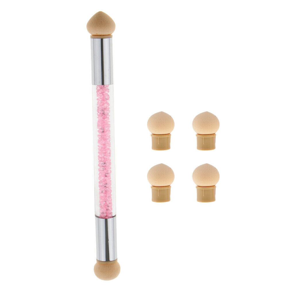 Nail Art Brush, Dual Tipped Ombre Nail Art Sponge Brush for DIY Gradient