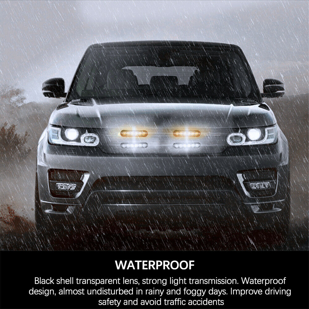 4 6LED Car Truck Emergency Lamps Hazard Flash Strobe Warning Lights Amber/White