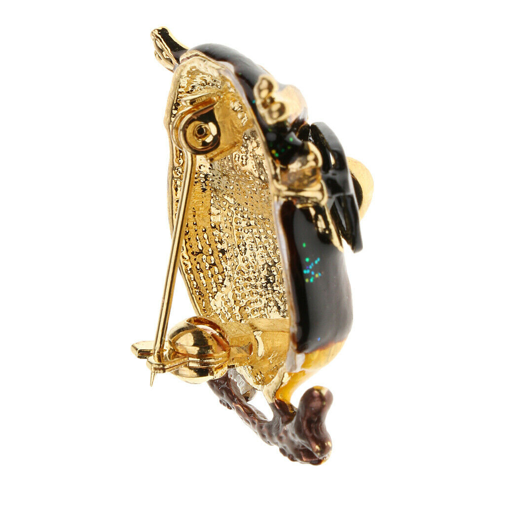 Women Owl Glasses Enamel Brooches Corsage Alloy Brooch White Glasses Frame