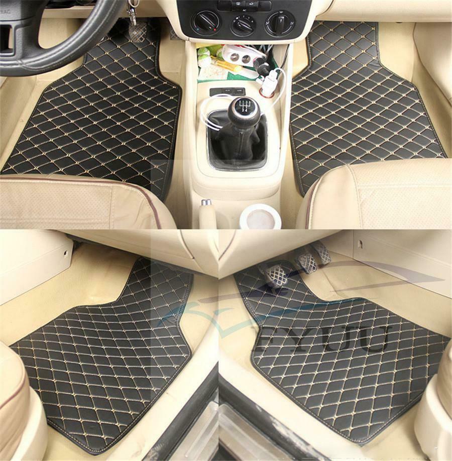 4pcs PU Leather  Car Floor Mats Front Rear Liner Weather Set Car Accessories
