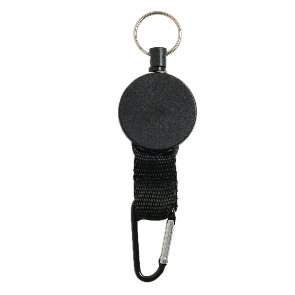 Prettyia Retractable Key Chain Badge Holder Steel  Ring Belt Buckle
