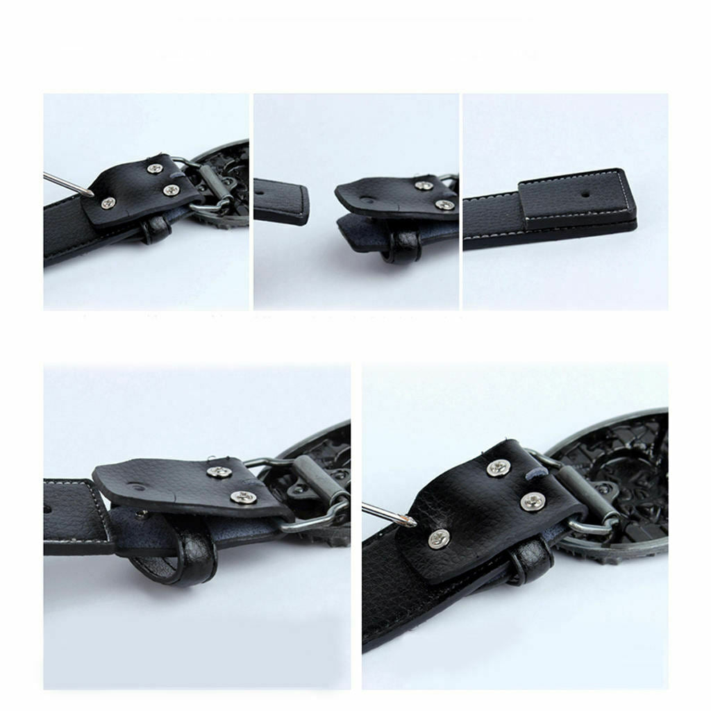Western Cowboy Belt Waistband with Buckle Skinny PU Wait Belts Men for Pants