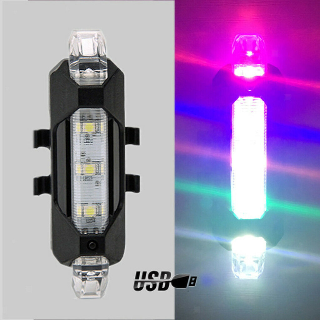 Pack of 2 Bicycle LED Rear Light Tail Safety Warning Light Waterproof White