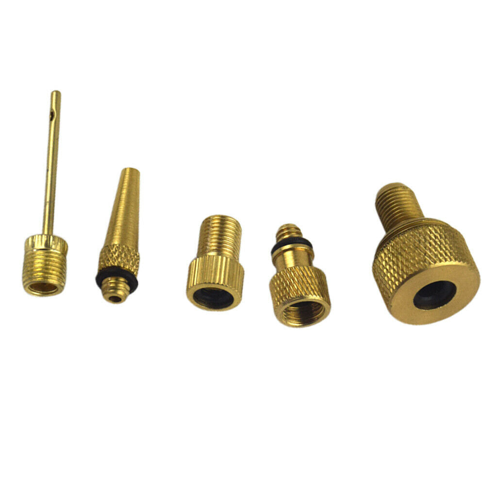 Brass Bike Pump Valve Adapter Set Presta And Schrader Coverter Connector
