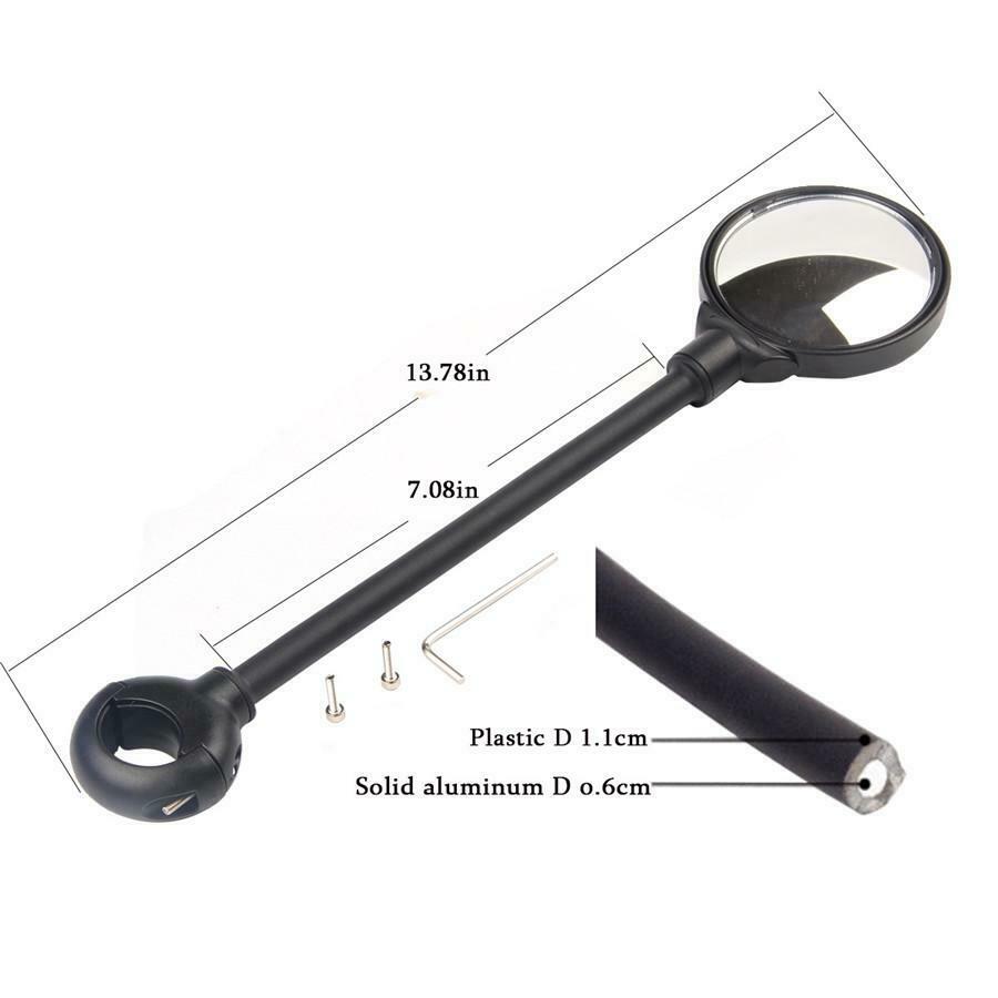 Adjustable Rearview Mirror For Motorcycle ATV Scooter Moped Dirt Bike Cycling 1x