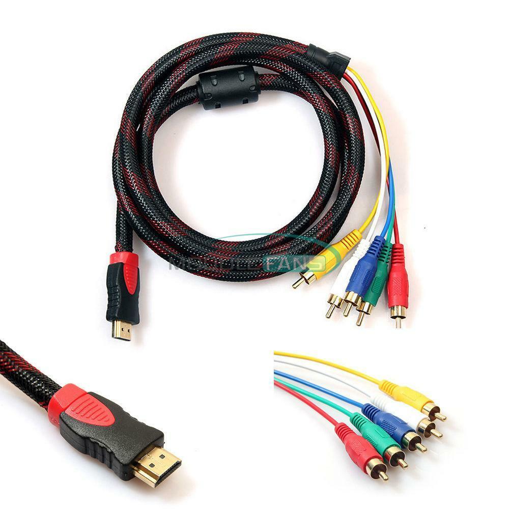 HDMI Male to 5 RCA RGB YPbPr Audio AV Component Convertor Cable Lead MF