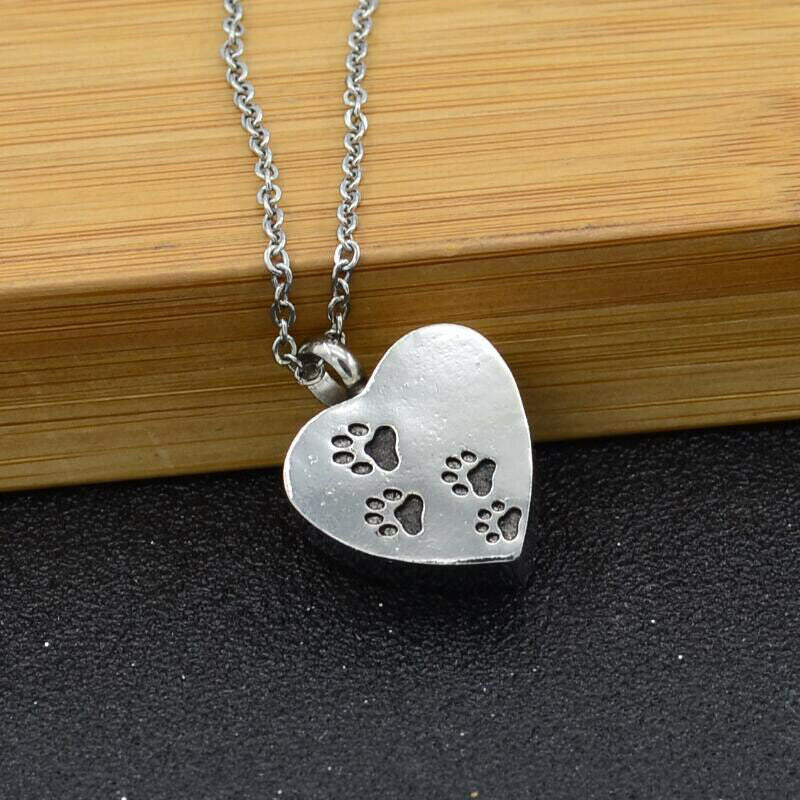 Pet Heart Urn Necklace for Ashes - Cremation Jewelry Keepsake Memorial Pe.l8