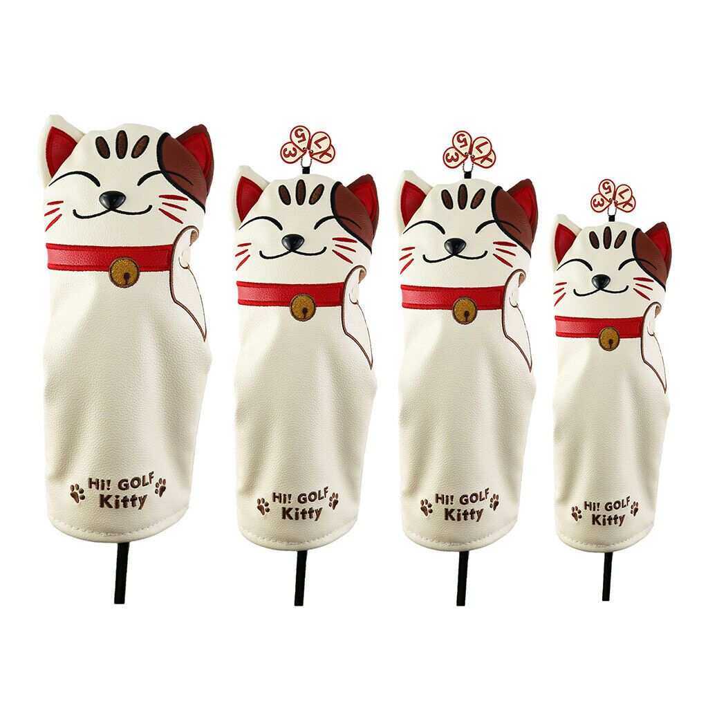 4 Pieces Golf Wood Head Cover Fairway Driver Headcover Woods Accessories